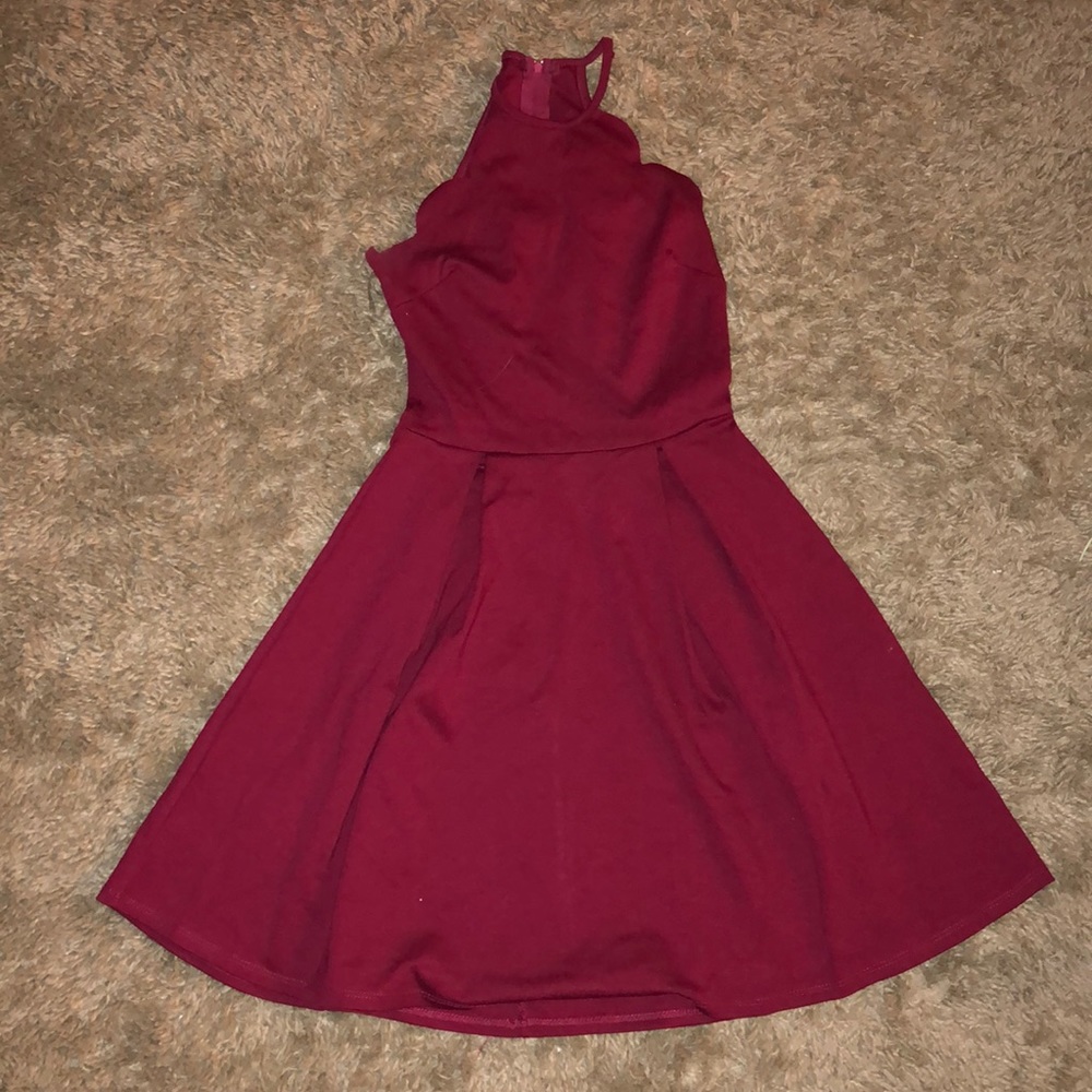Burgundy short dress